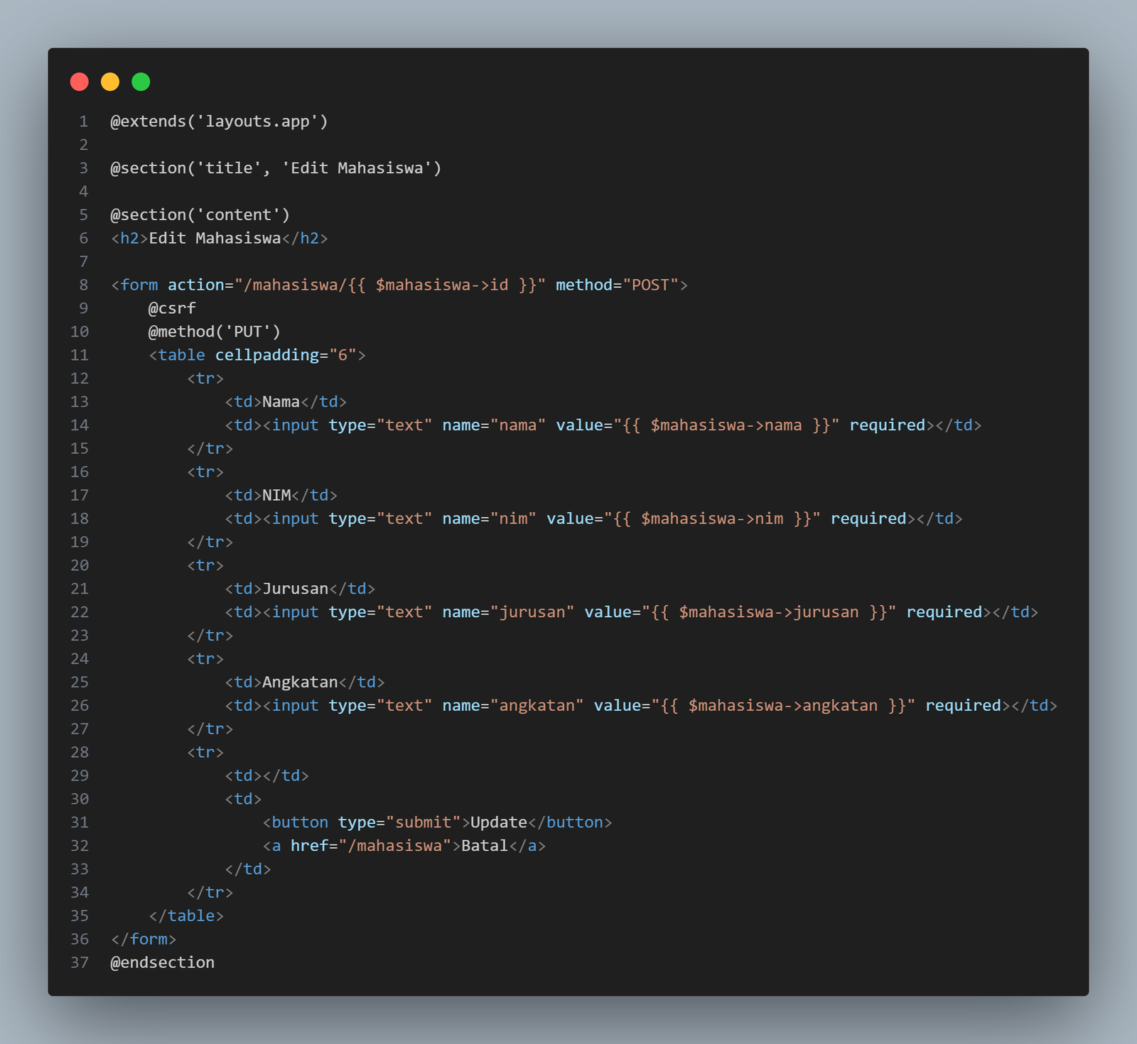 Isi file edit.blade.php